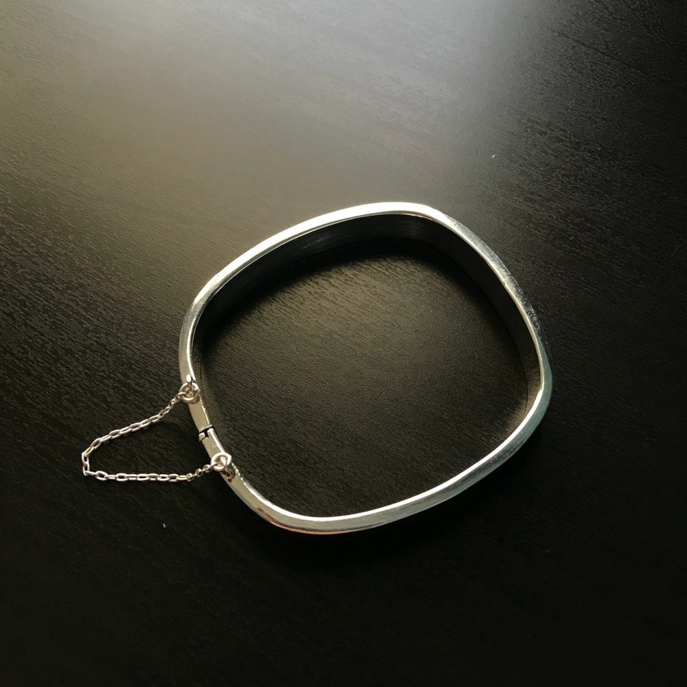 Real Silver Bangle Bracelet